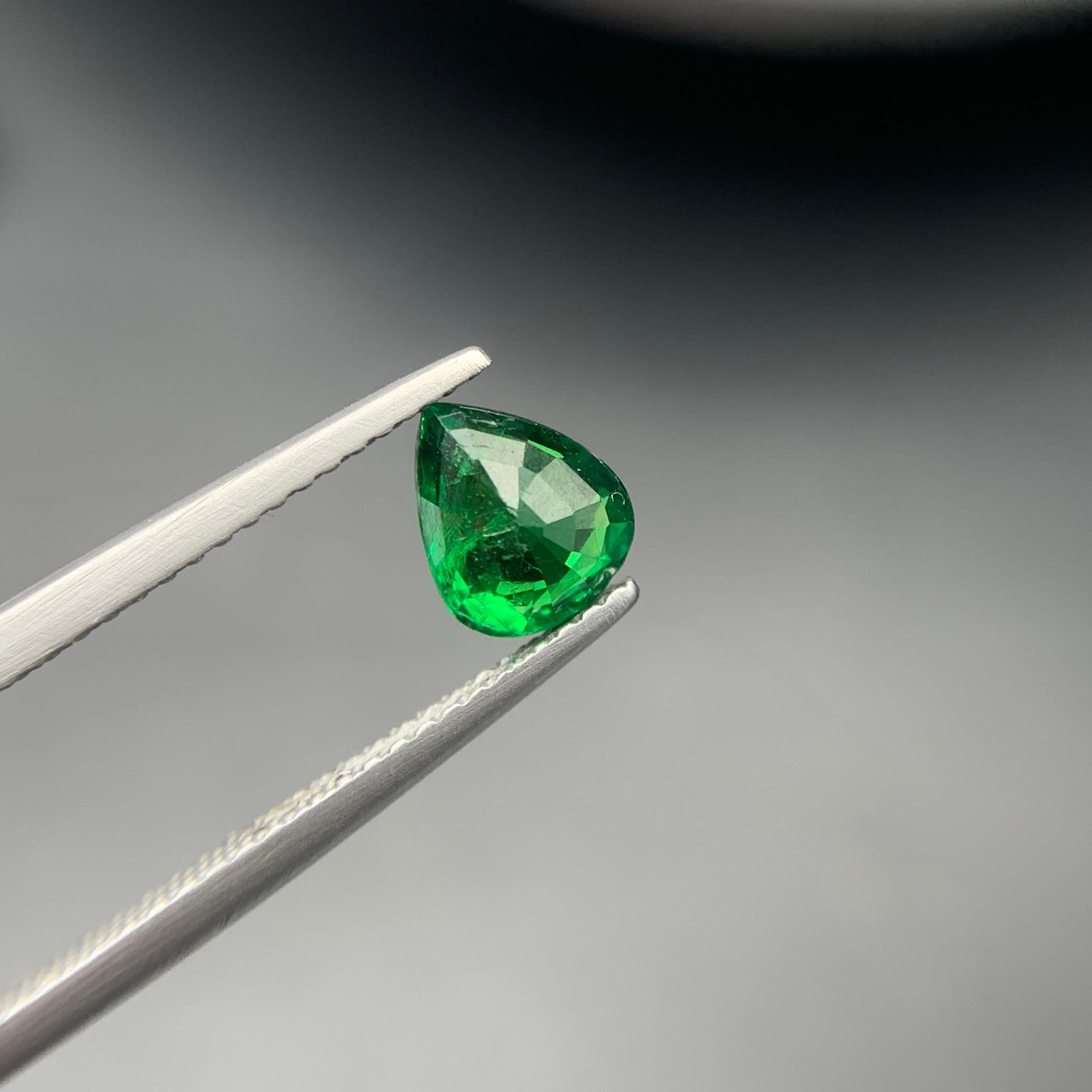 Anello di tsavorite naturale verde intenso, ciondolo, gemma sciolta 1 carato taglio pera in vendita 1