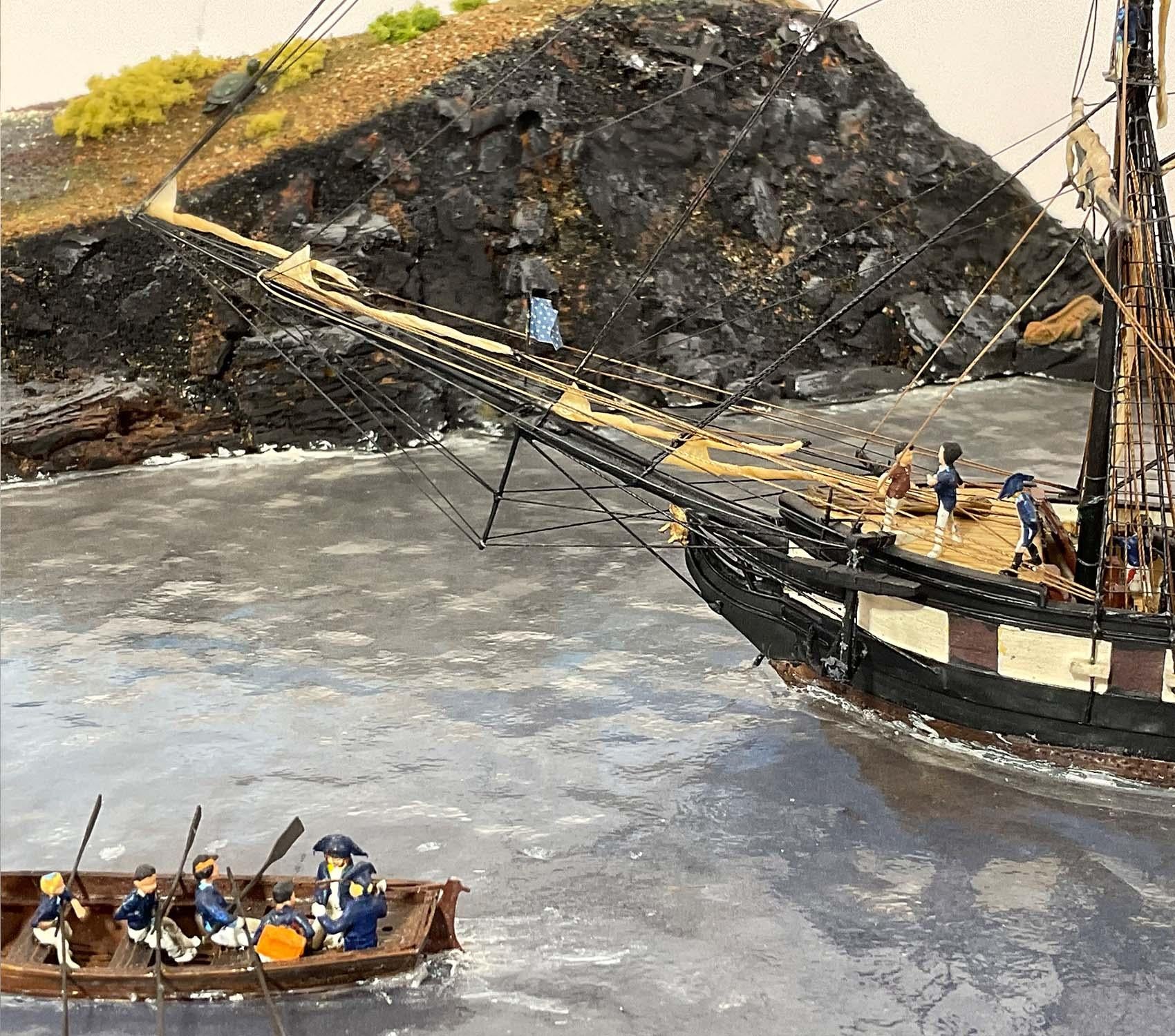 Deep Water Diorama of the Galapagos Expedition In Excellent Condition For Sale In Norwell, MA