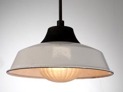 Deep White Porcelain Shade with Frosted Dome