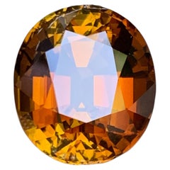 Deep Yellowish Orange Sunset Natural Tourmaline 10.64 Ct Oval Cut Loose Gemstone