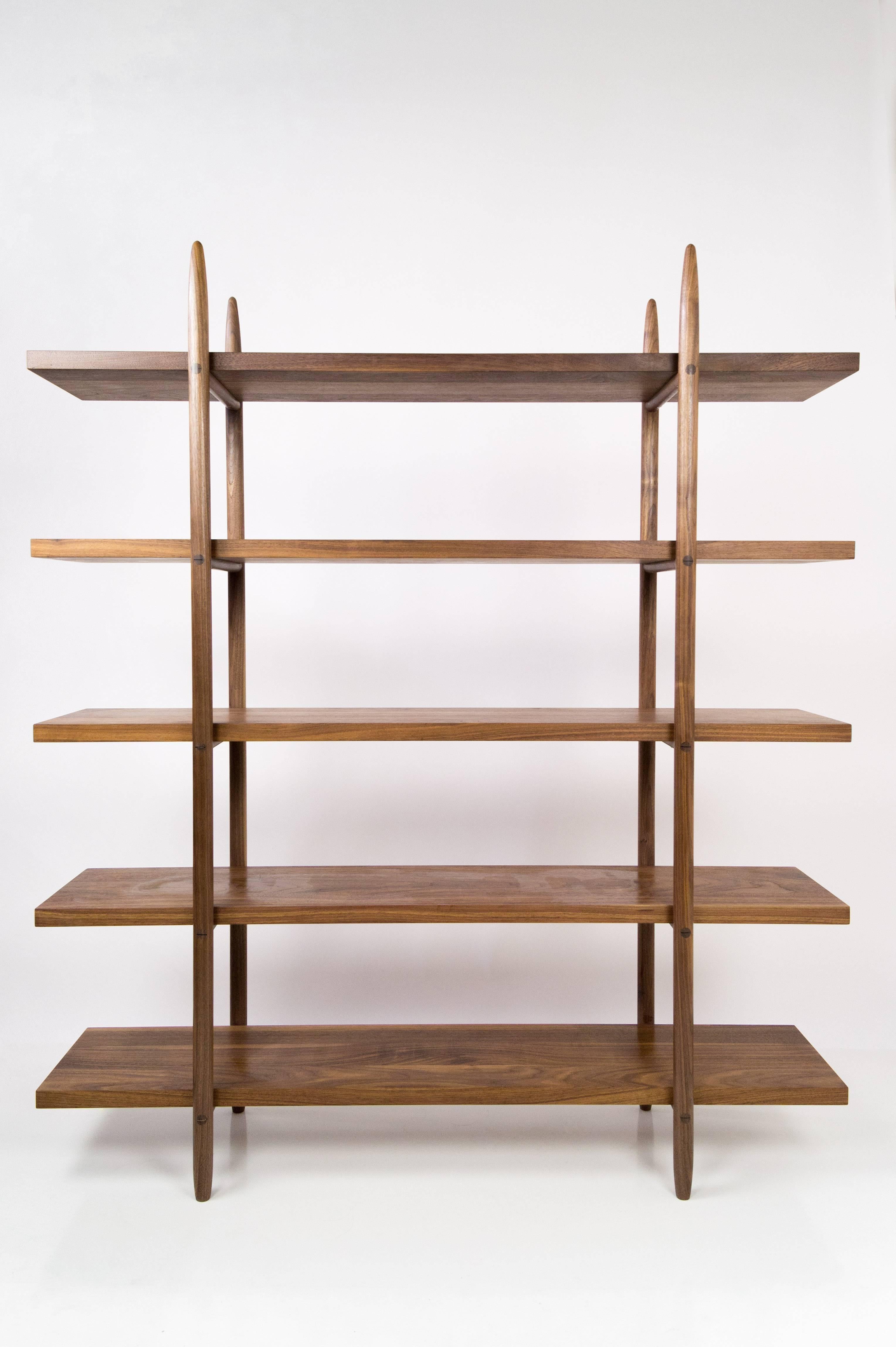 Deepstep Shelving, Maple, Walnut and Ebony Bookshelf with Fine Wood Detailing  For Sale 10