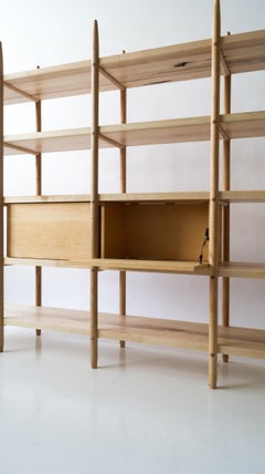 Deepstep Shelving, Maple, Walnut and Ebony Bookshelf with Fine Wood Detailing