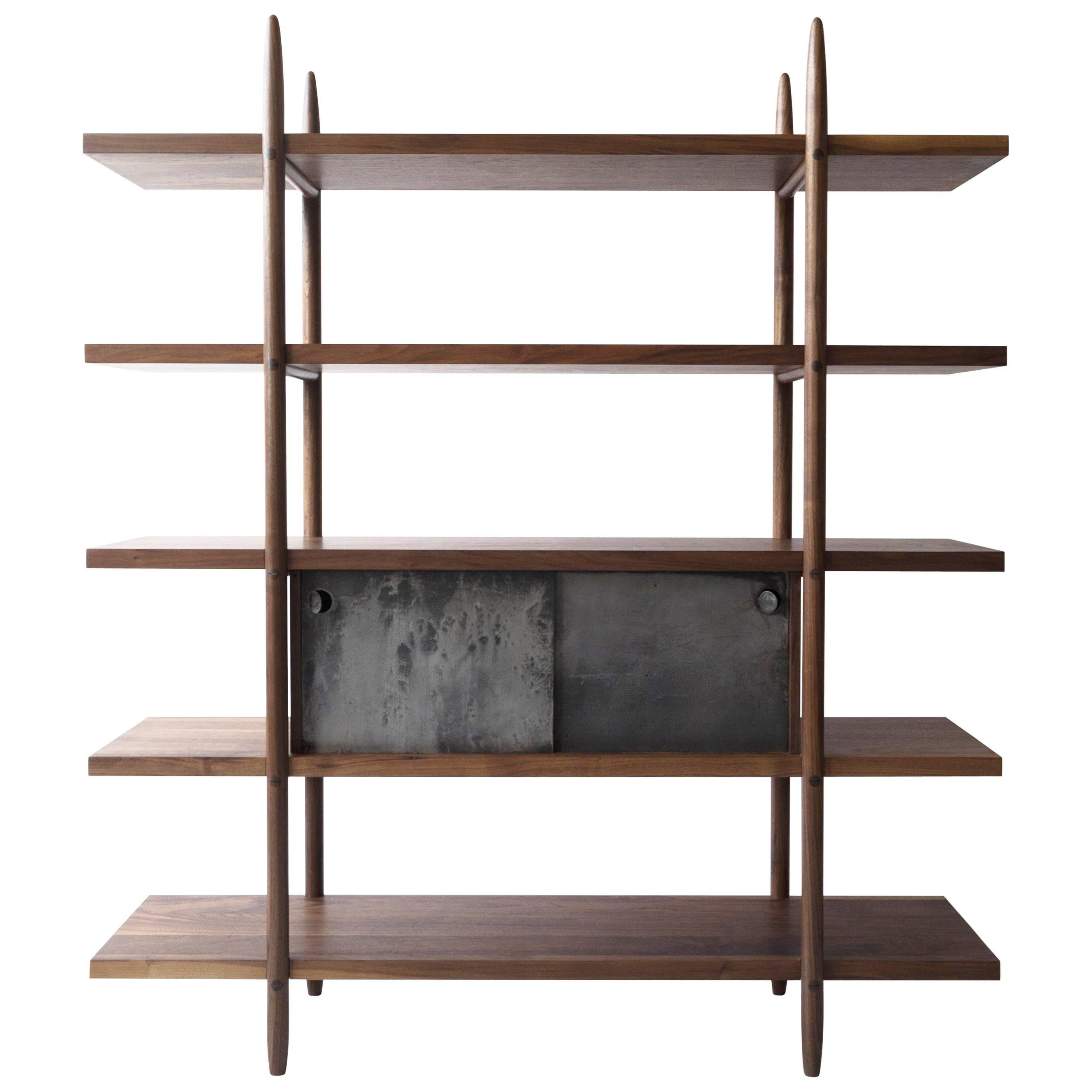 Contemporary Deepstep Shelving, Modular Storage with Fine Wood Detailing For Sale