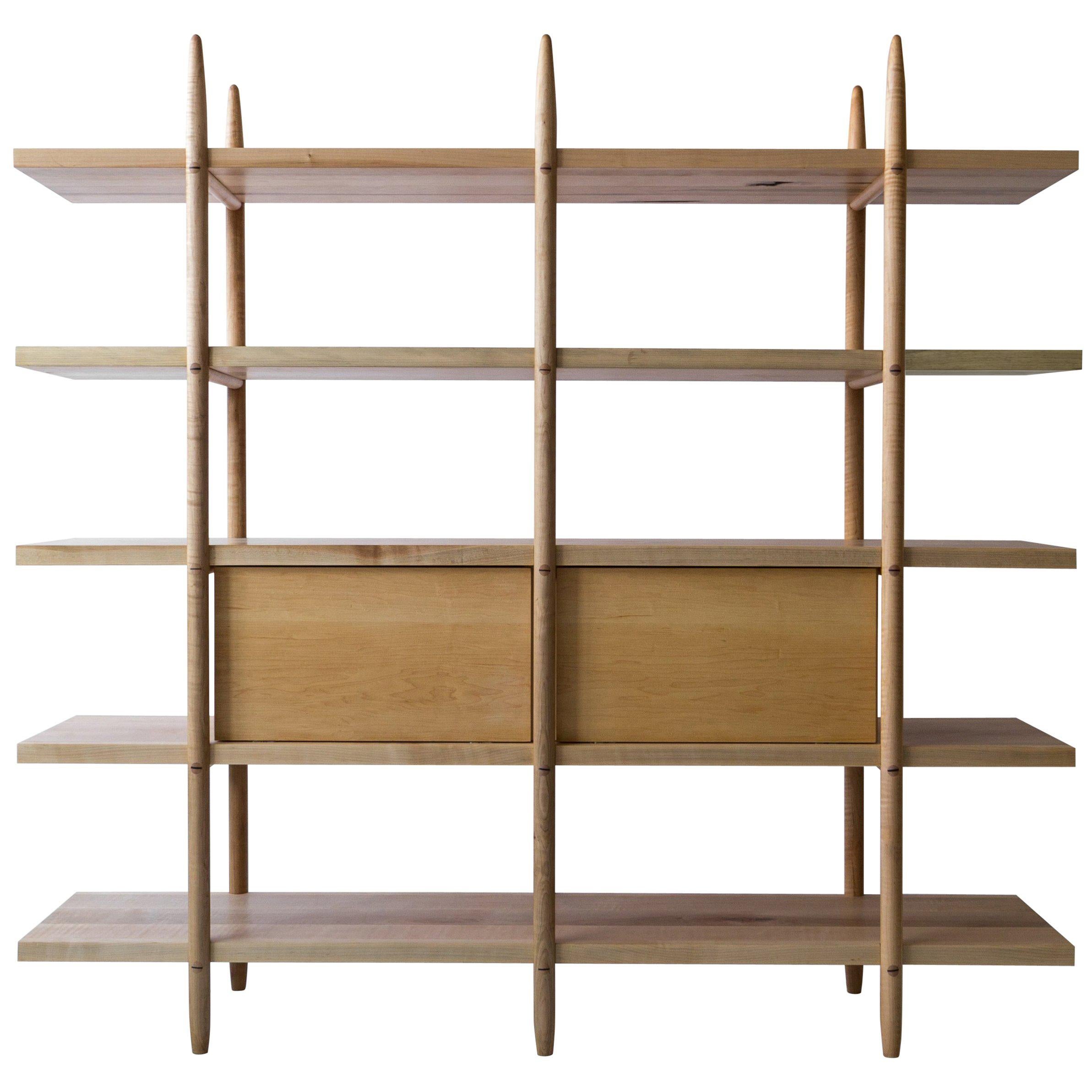 Deepstep Shelving, Modular Storage with Fine Wood Detailing For Sale