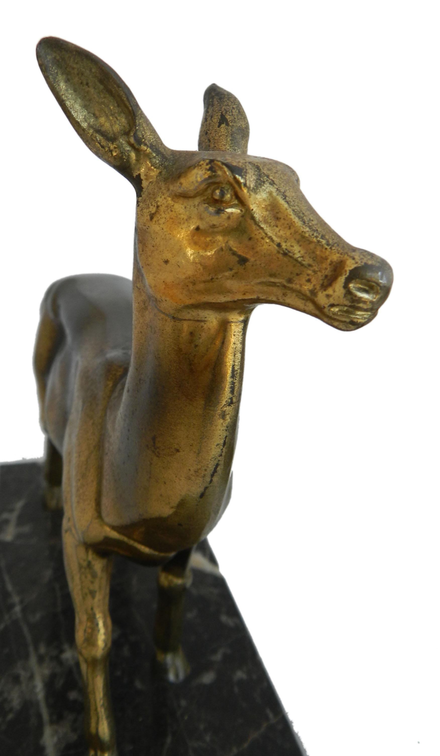 Art Deco Deer and Stag Statues French Mid Centuy 1940 For Sale