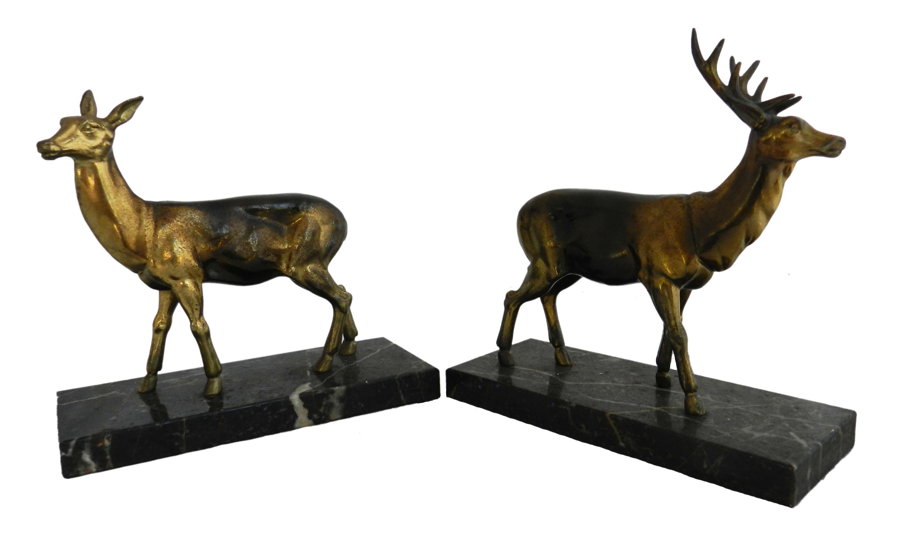 Deer and Stag Statues French Mid Centuy 1940 In Good Condition For Sale In Mimizan, FR
