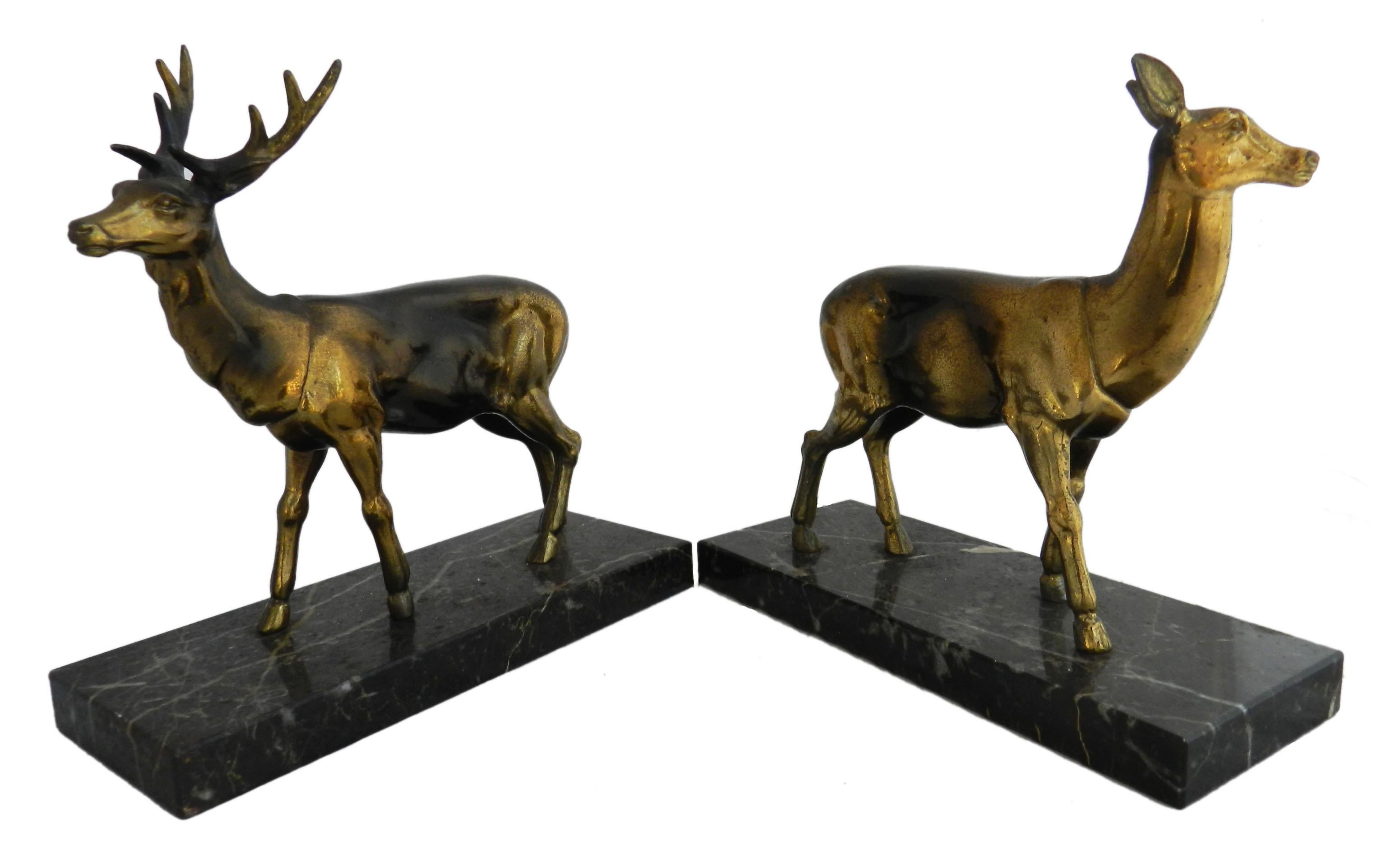 Mid-20th Century Deer and Stag Statues French Mid Centuy 1940 For Sale