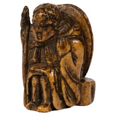 Deer Antler netsuke in the form of an elderly with a turtle shell on his back