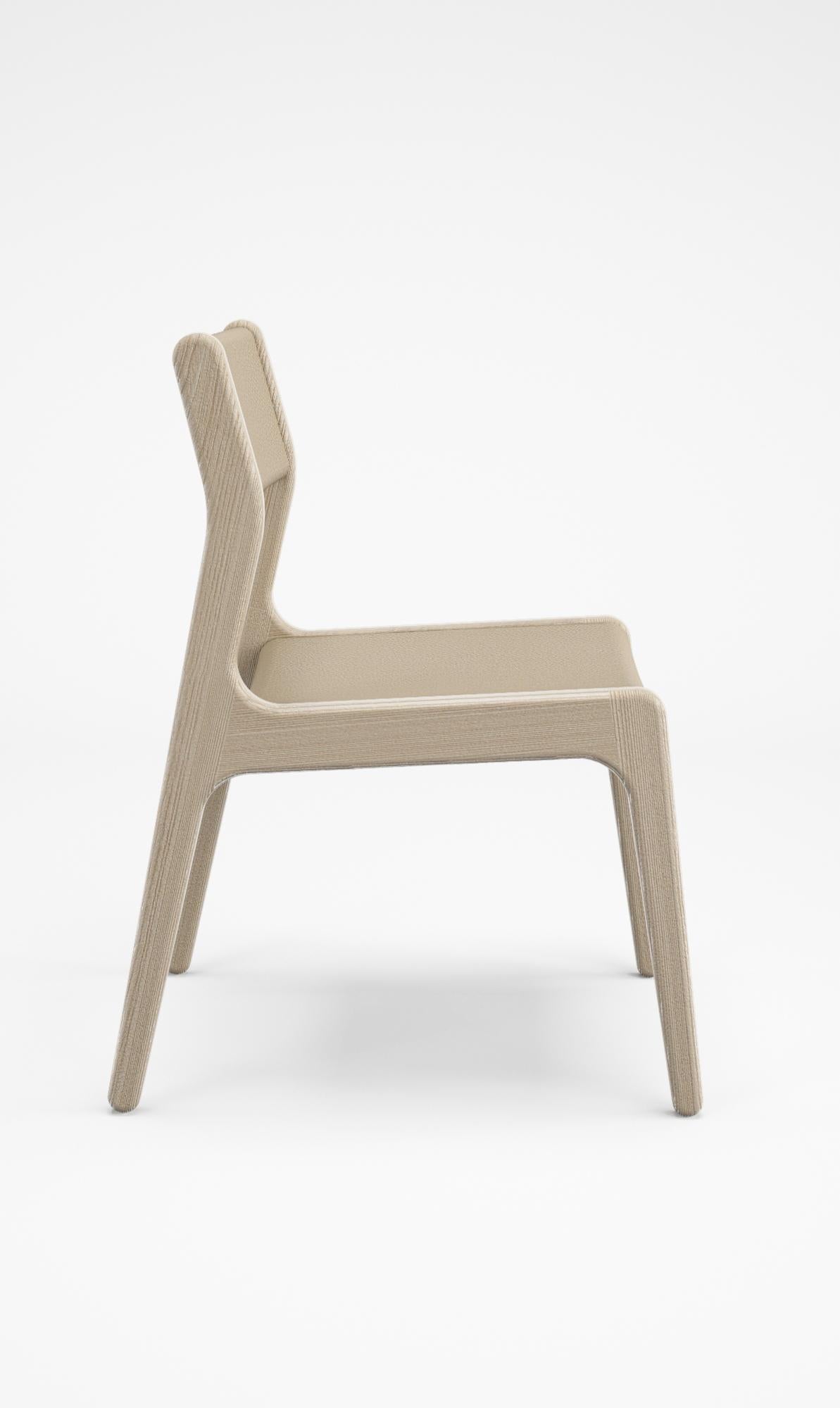 Deer chair is inspired by the delicate legs of a deer The Deer series consists of a dining chair, an armless chair, and a bar stool (also with armless versions as well). These pieces are one of the studio’s early archetype explorations, deeper dives