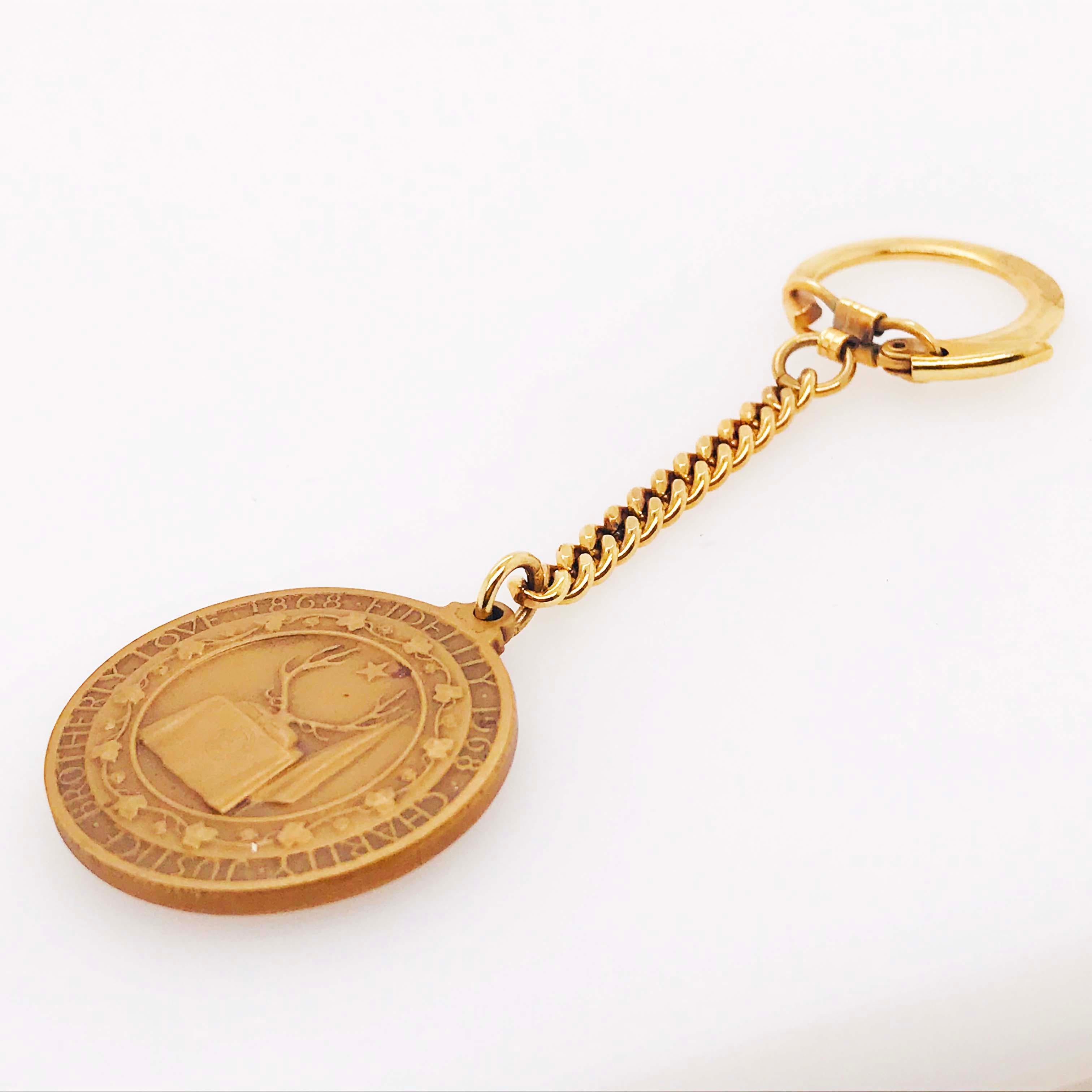Women's or Men's Deer Coin Keychain, Antler Token Keyring