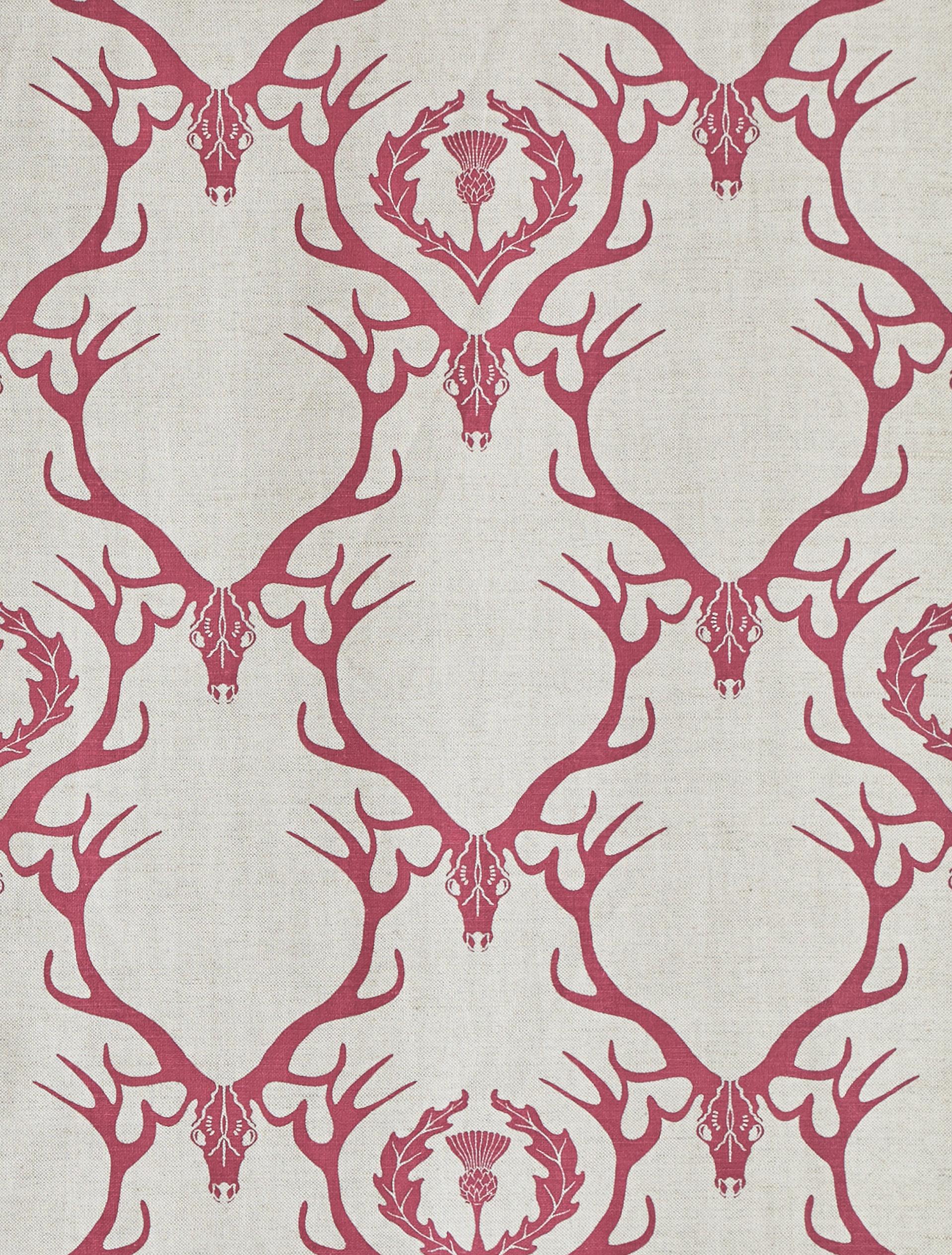 'Deer Damask' Contemporary, Traditional Fabric in Gold In New Condition For Sale In Pewsey, Wiltshire