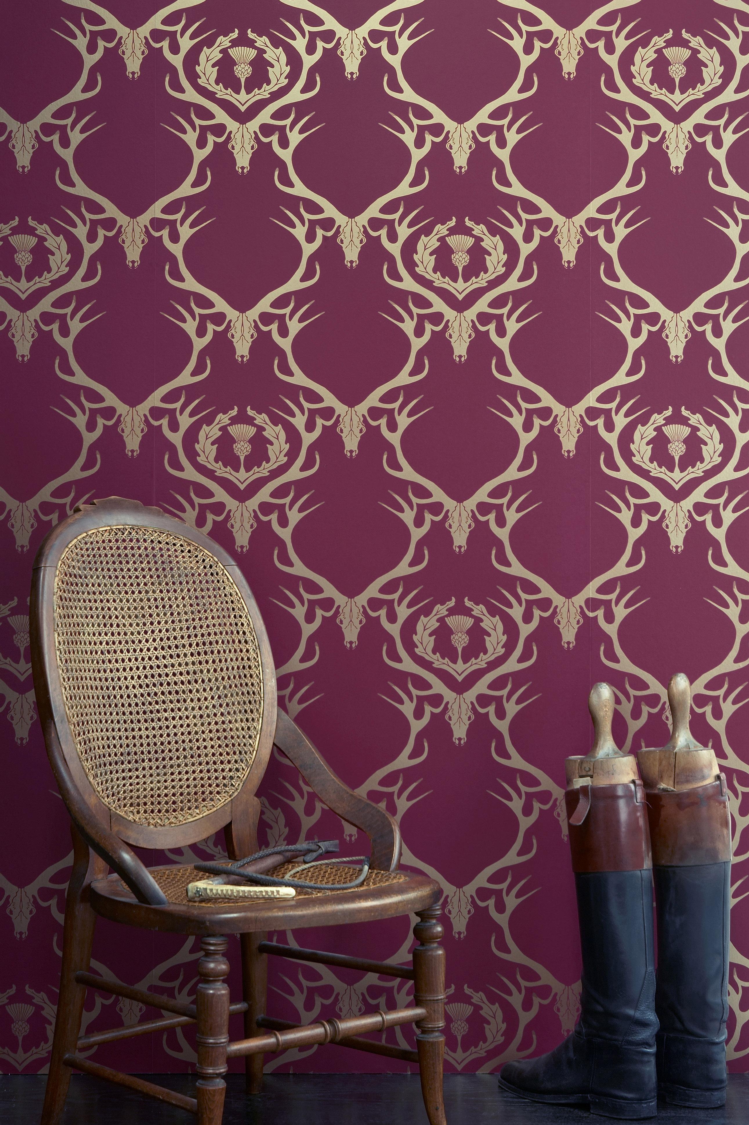 deer damask wallpaper