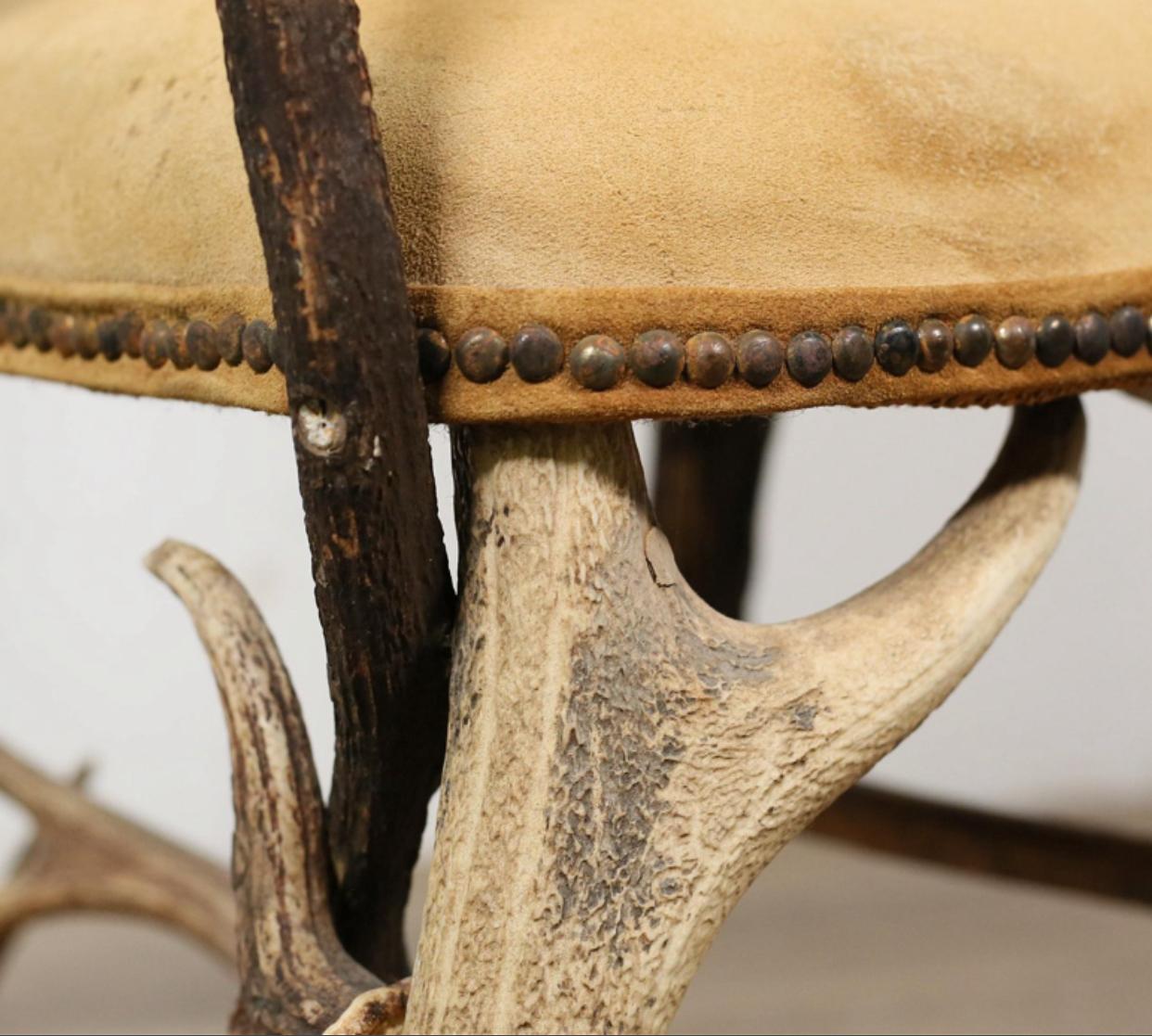 Chaise trône en bois de cerf, d'élan et de mauresque dans le style d'Arthur Court en vente 3