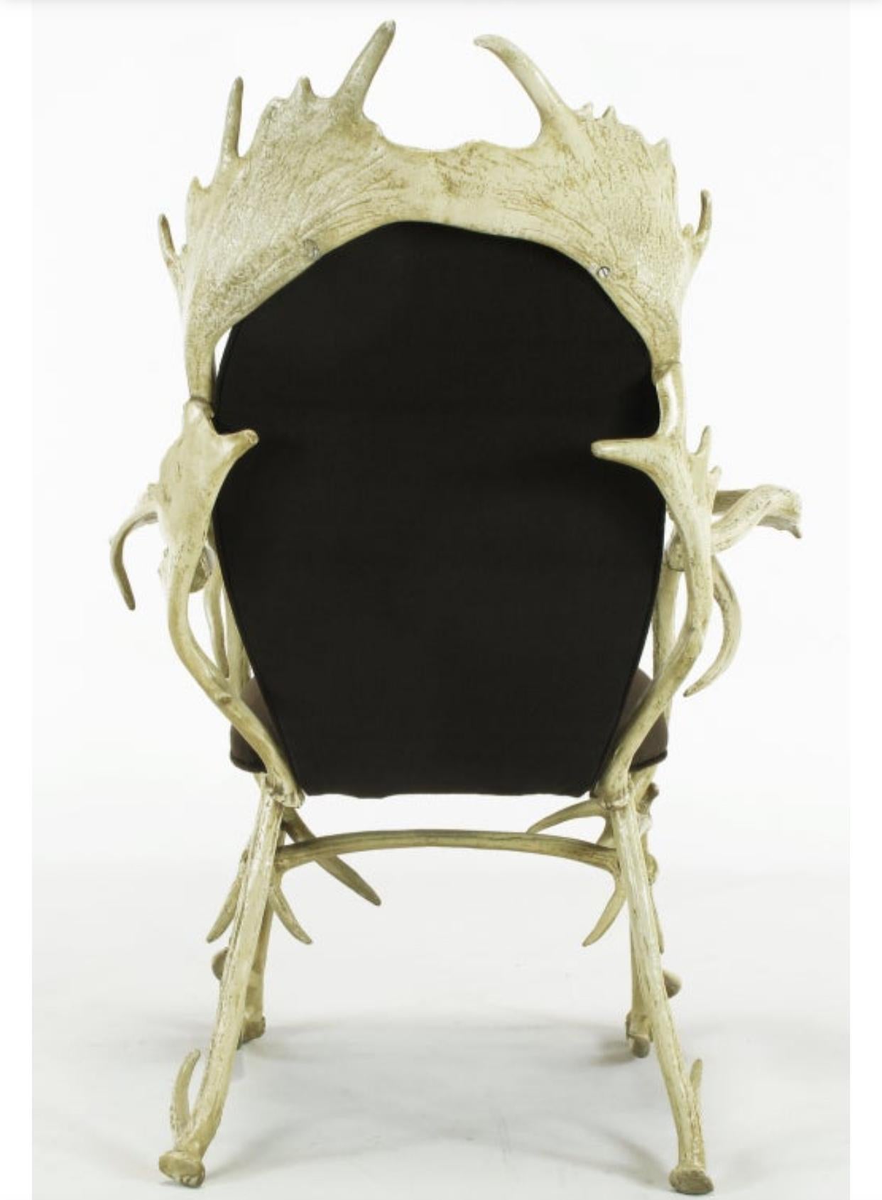 Chaise trône en bois de cerf, d'élan et de mauresque dans le style d'Arthur Court en vente 8