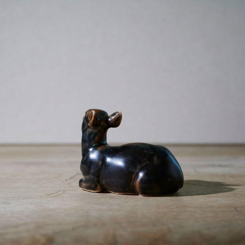 Deer Figure in Ceramic by Knud Kyhn In Good Condition For Sale In Berlin, BE