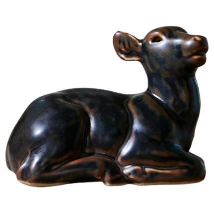 Figure de cerf en céramique de Knud Kyhn