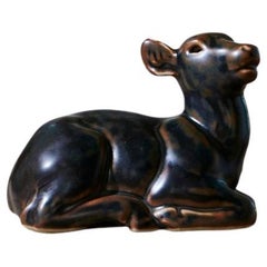 Deer Figure in Ceramic by Knud Kyhn
