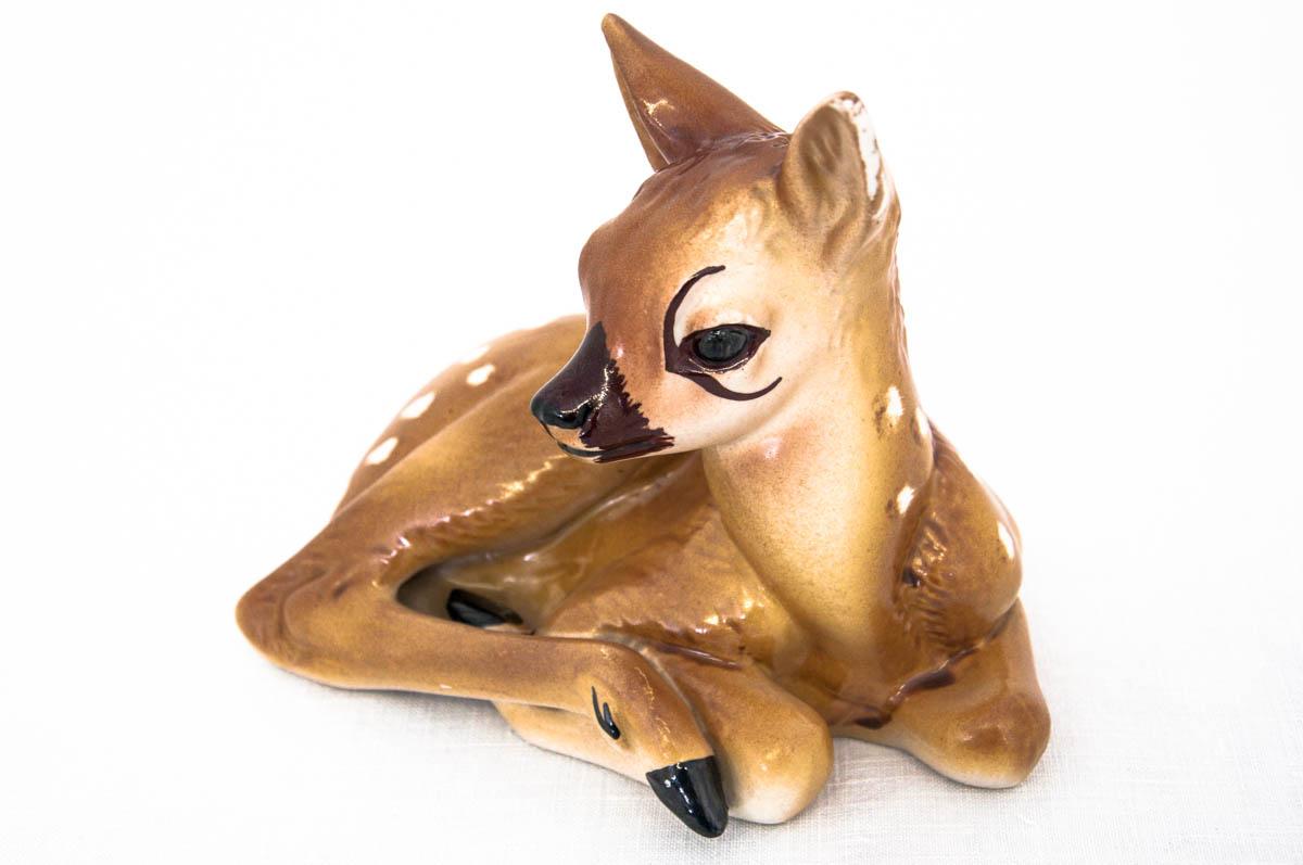 Mid-Century Modern Deer Figurine, Steatyt Katowice