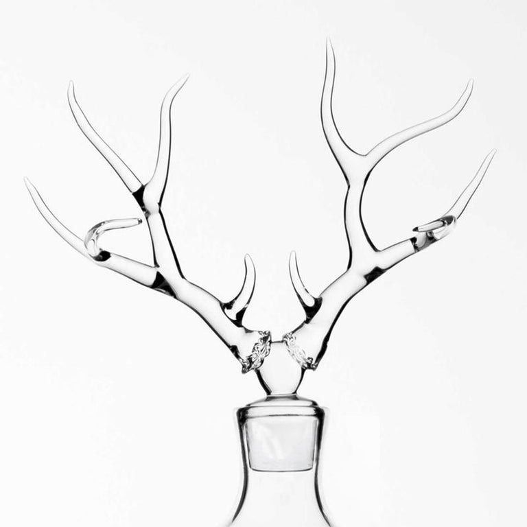 'Deer' Hand Blown Glass Bottle by Simone Crestani For Sale at 1stDibs