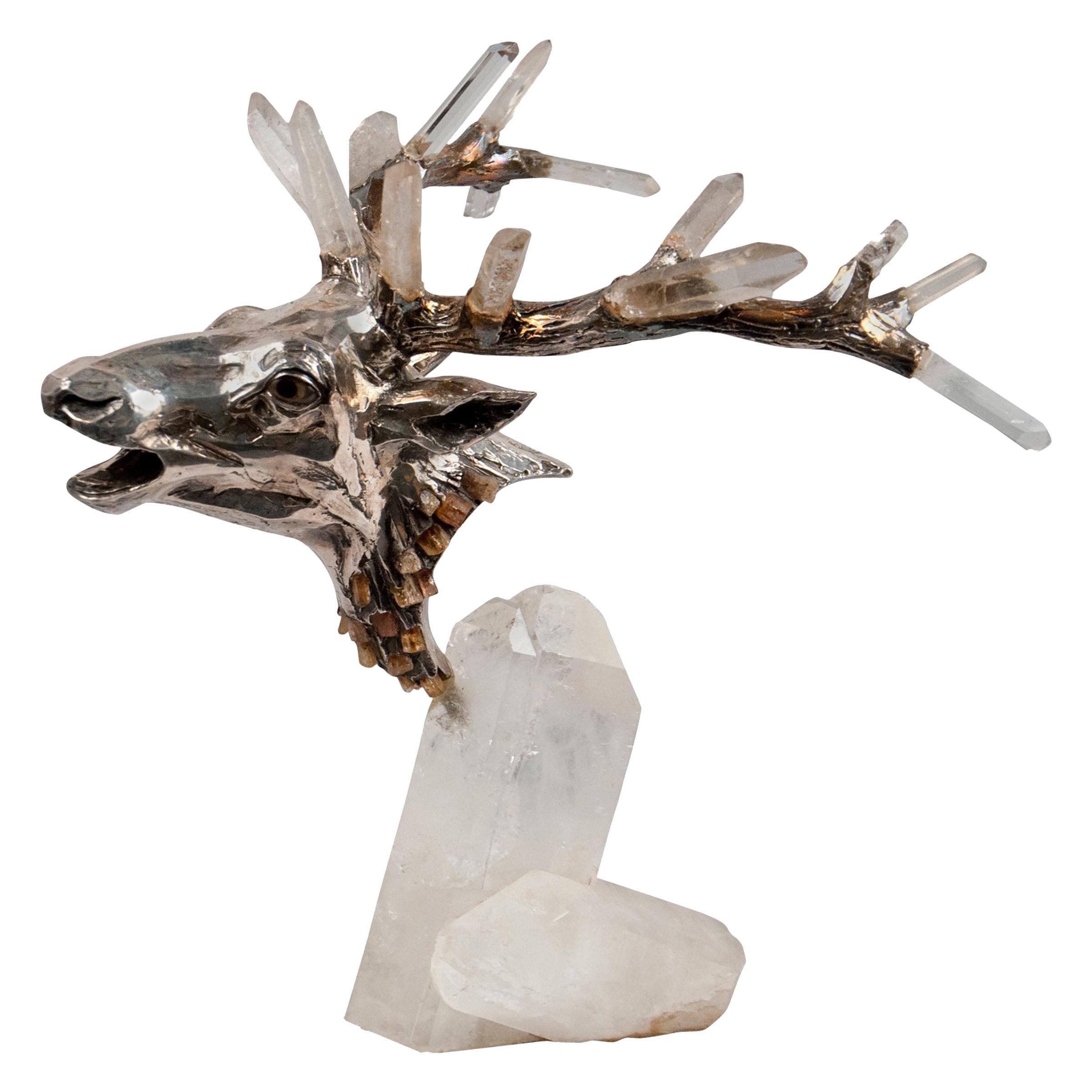 Deer Head by Mellerio dits Meller 'founded 1613' France, circa 1980 For Sale