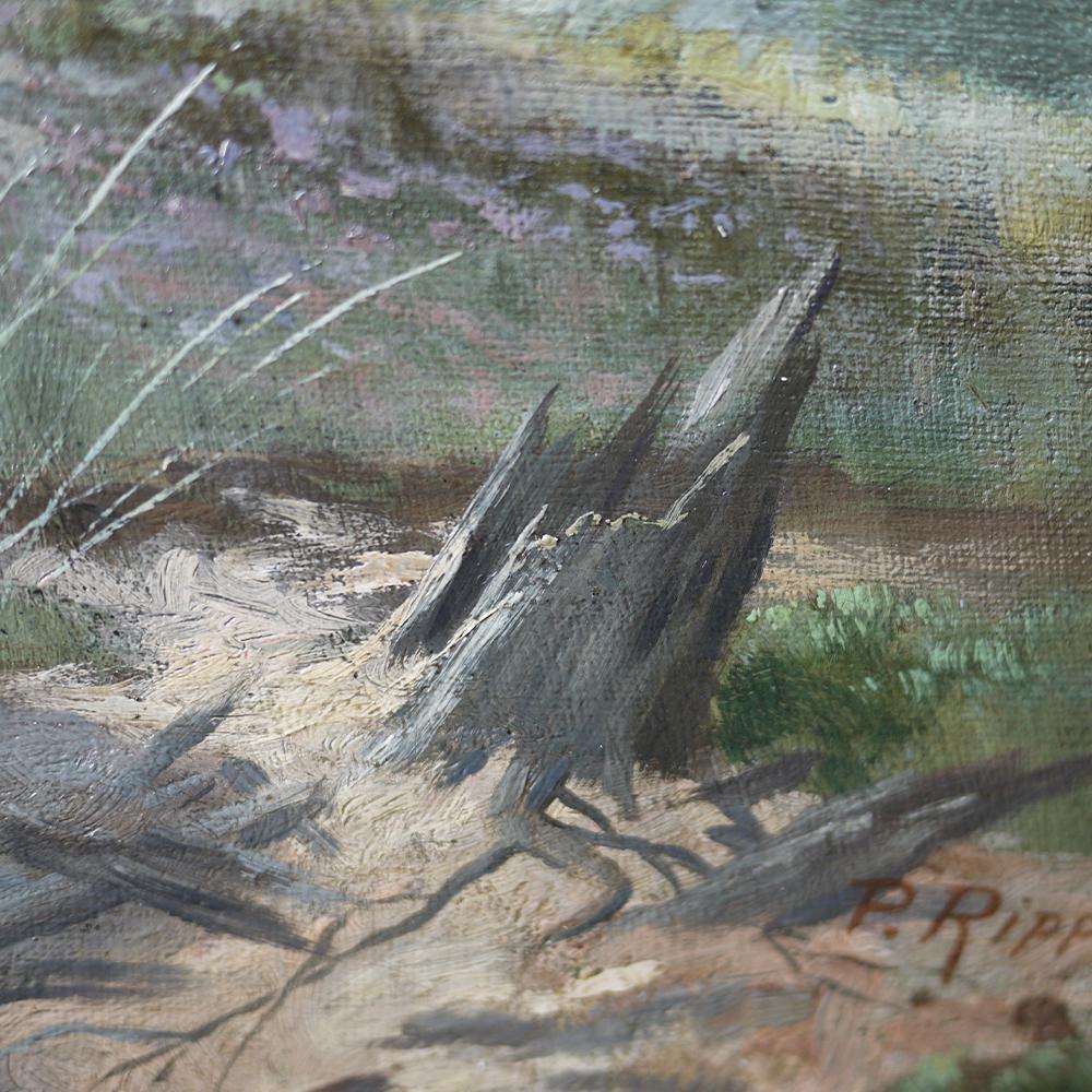 Deer in the Woods Painting, Paul Rippert, 1891 In Good Condition In Vo', Veneto