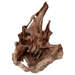 Deer Mask Natural Wood Sculpture