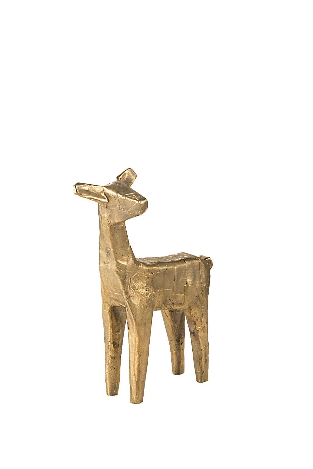 Deer sculpture by Pulpo
Dimensions: D14 x W7 x H18 cm
Materials: bronze

A crash, a tower, a herd, a flock. However you name this group, they simply belong together. Stirred by explorations into nature and art, German designer Kai Linke has