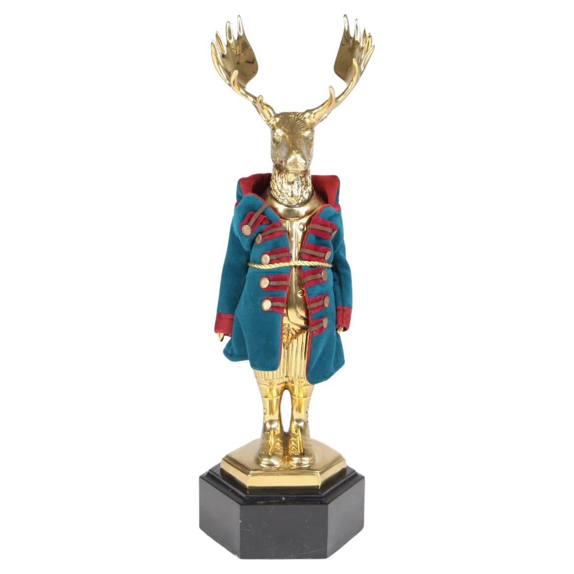 Beautiful brass « Deer » Sculpture For Sale