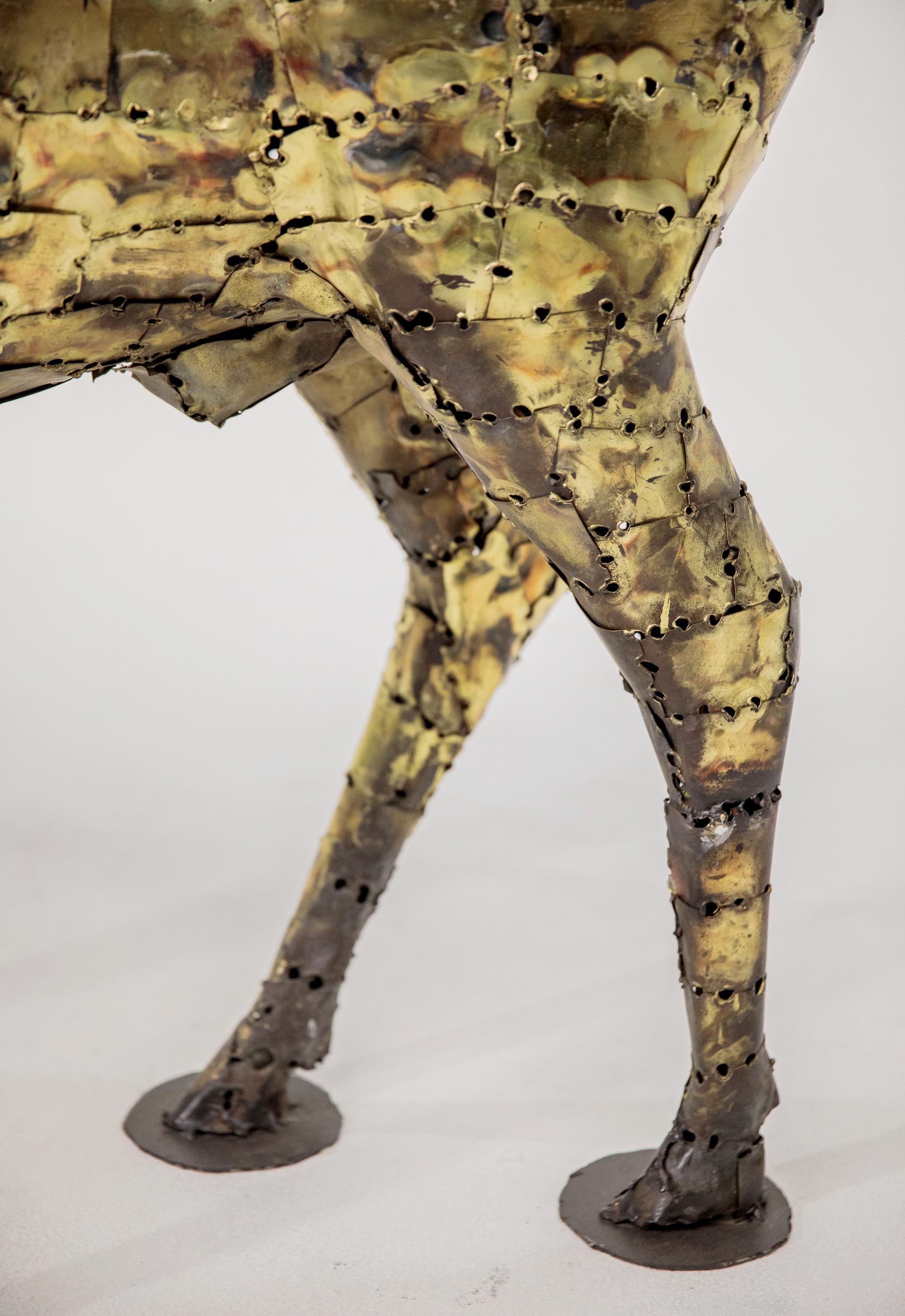 Deer, Sculpture in Oxidized Brass by François Melin, 1970 For Sale 2