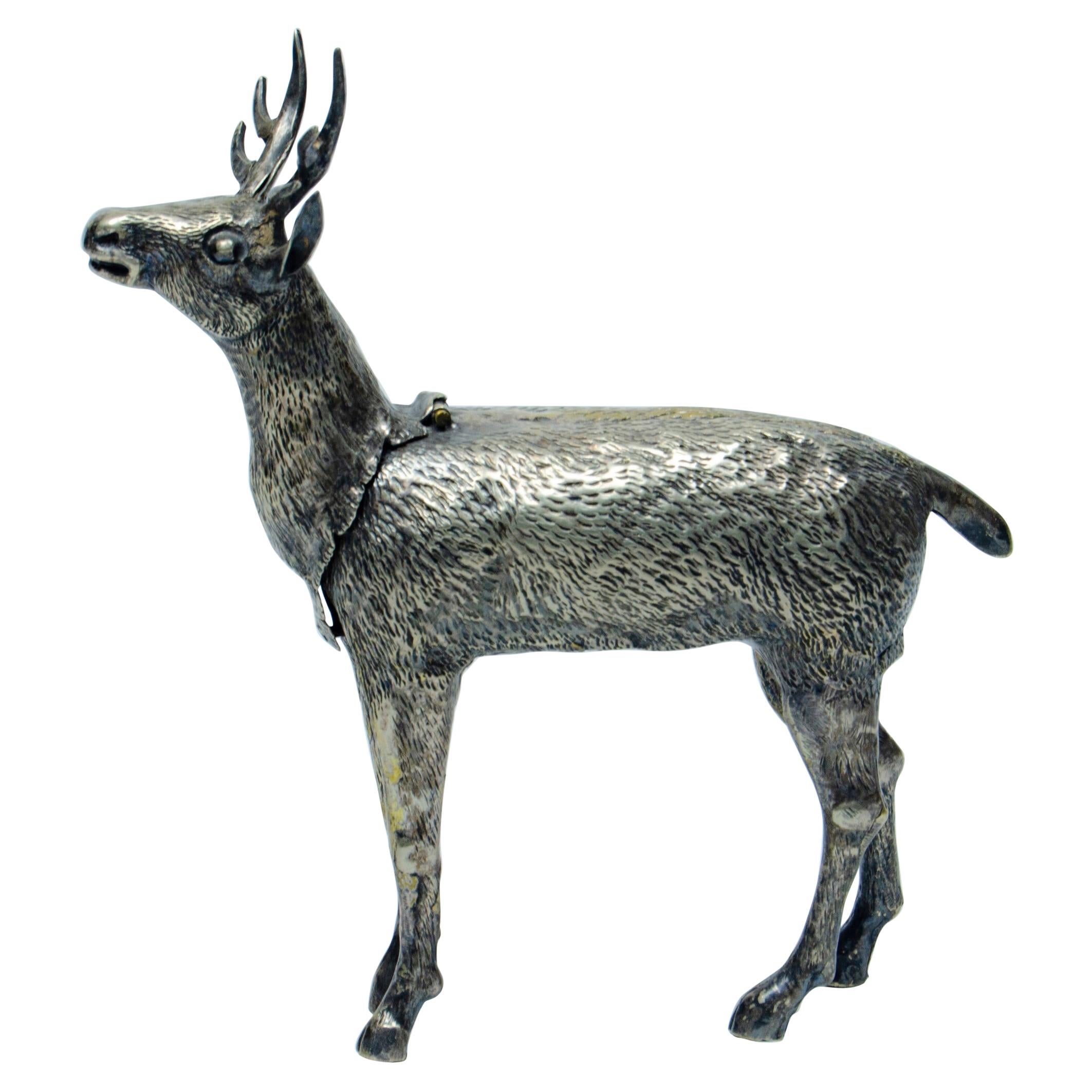 Deer Sculpture in Silver