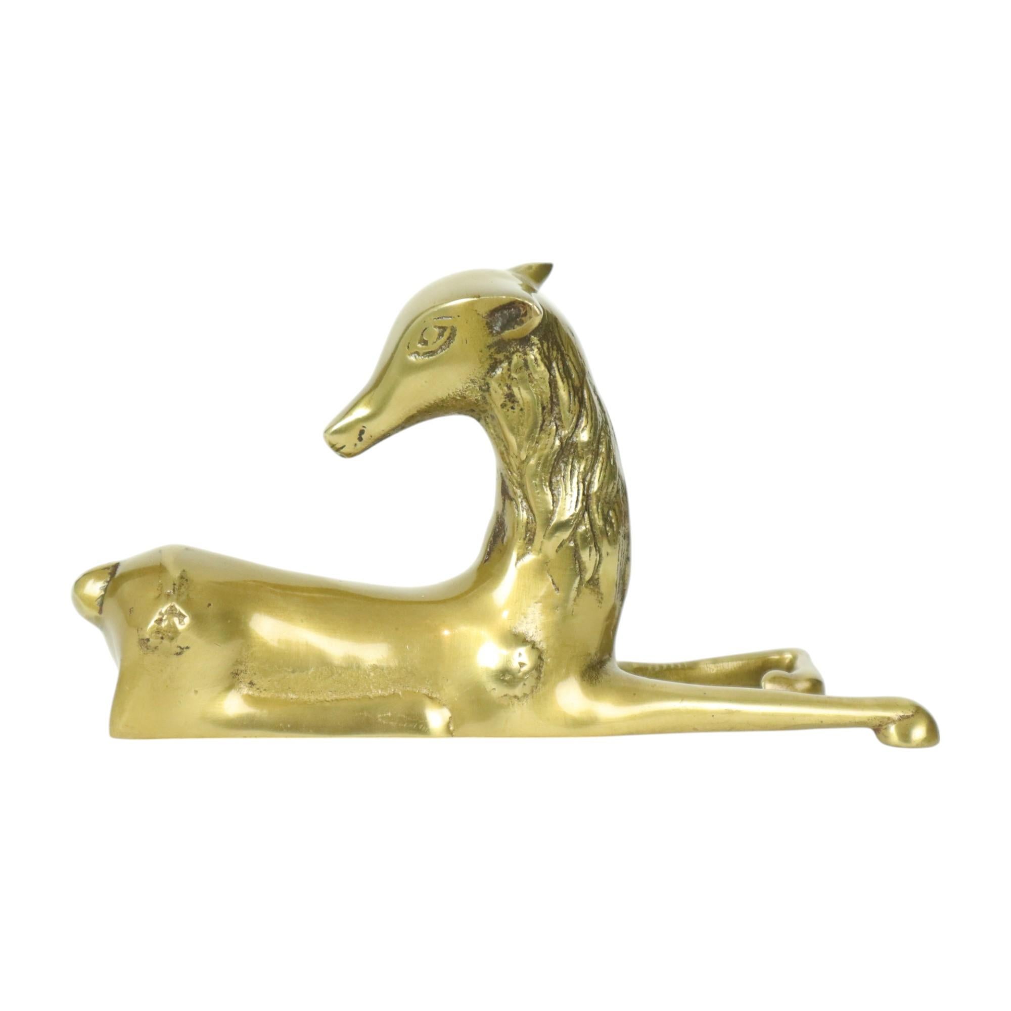 Deer Statue Sculpture Copper Brass Reclining Deer Sarreid Ltd In Excellent Condition For Sale In Poperinge, BE