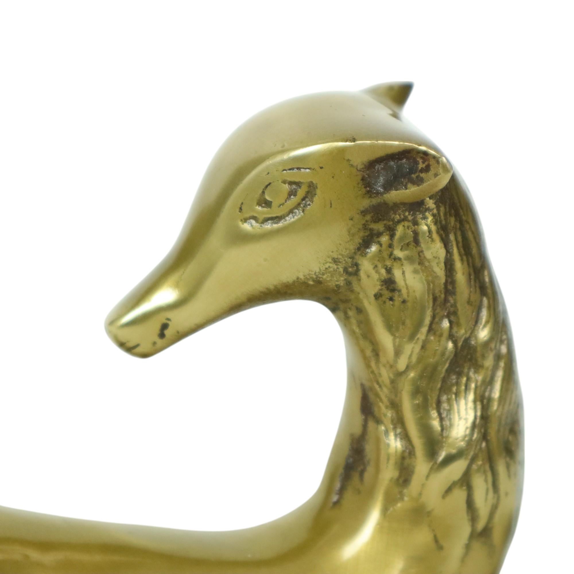 20th Century Deer Statue Sculpture Copper Brass Reclining Deer Sarreid Ltd For Sale