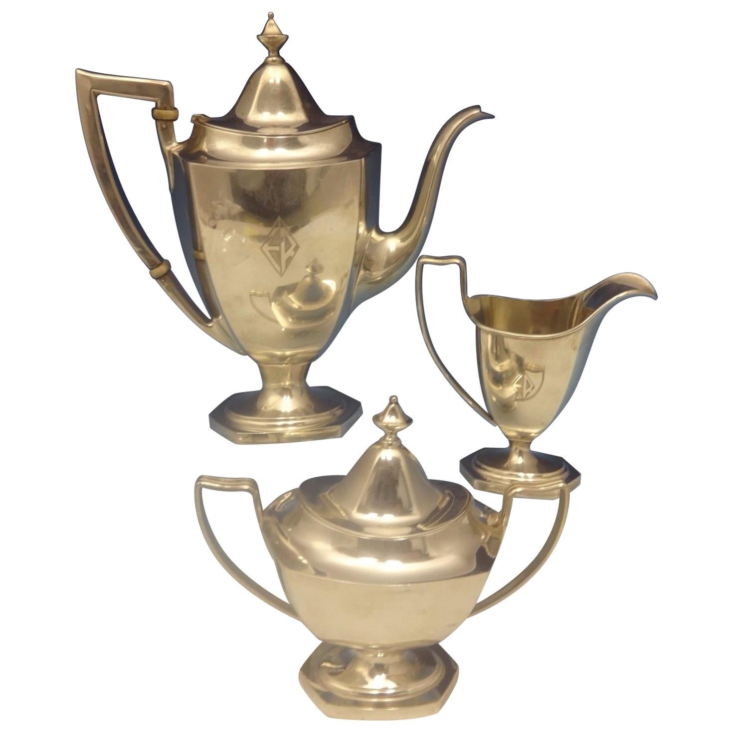 Deerfield Aka Beacon Hill by International Sterling Silver Tea Set 3-Piece
