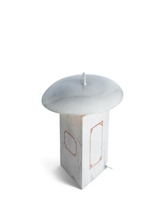 Lampe de table « Deewar » blanche en quartz peint à la main, par Muscellaneous