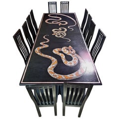 Vintage Def Leppard Snake Table FBT Joe Elliott
