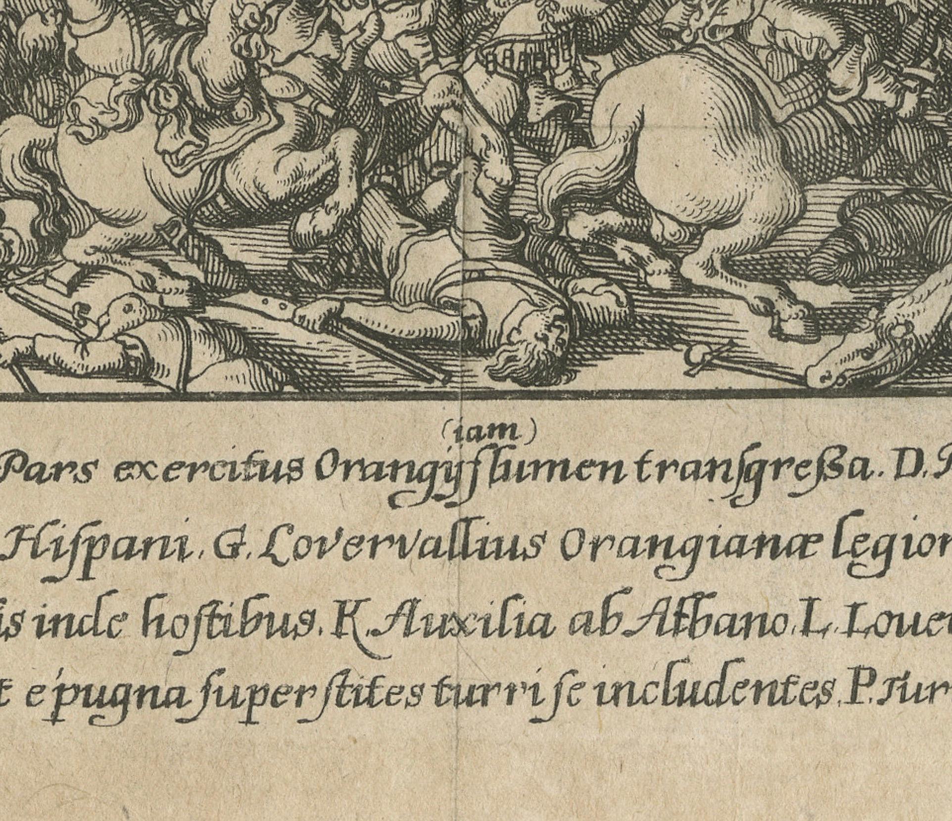 Defeat at River Gete: The Fall of Orange to Alva in 1568, Published in 1730 In Good Condition For Sale In Langweer, NL