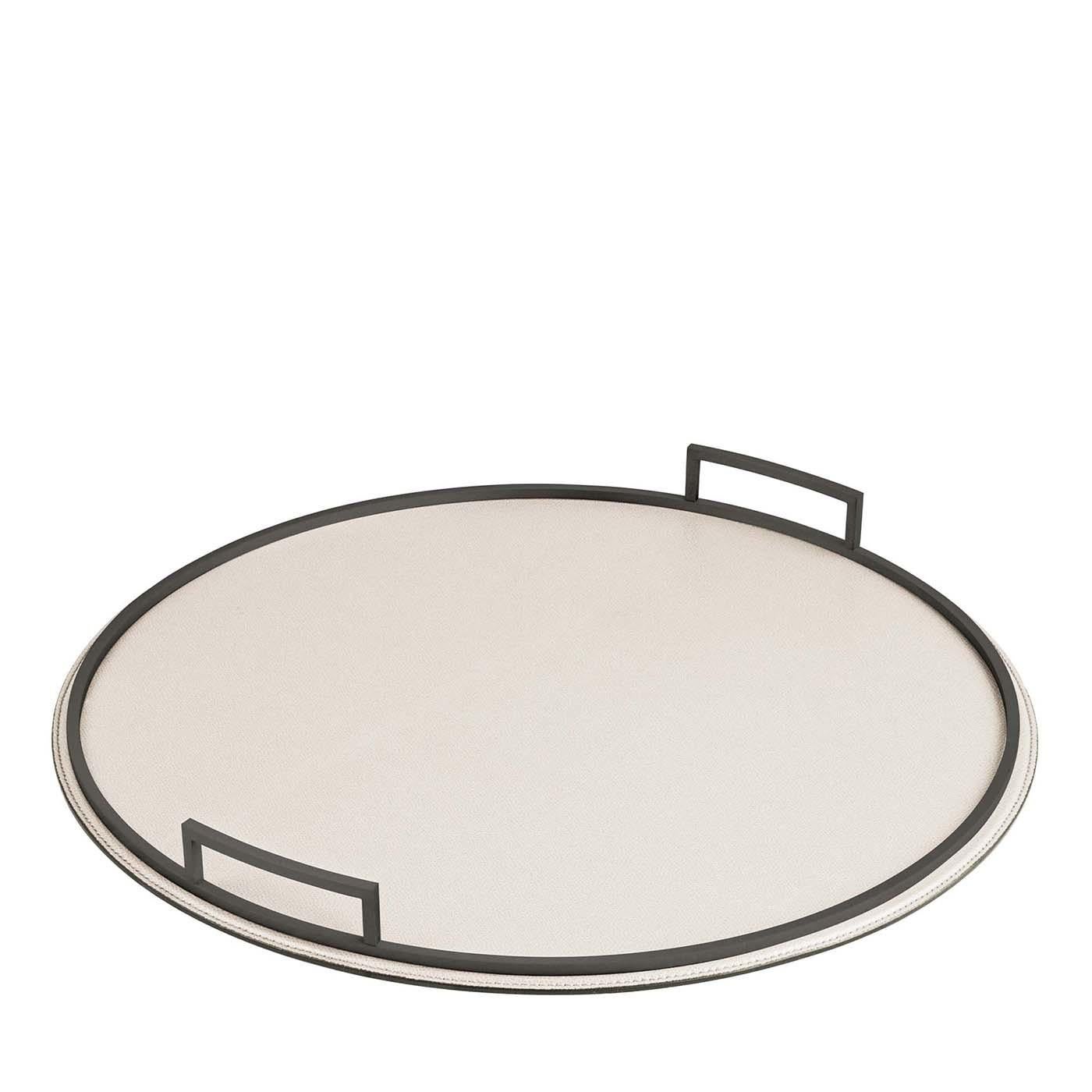 Leather-covered metal structure with brass frame and handles. Metal finishes available: chrome, bronze, brass. Please ask the Concierge for details.