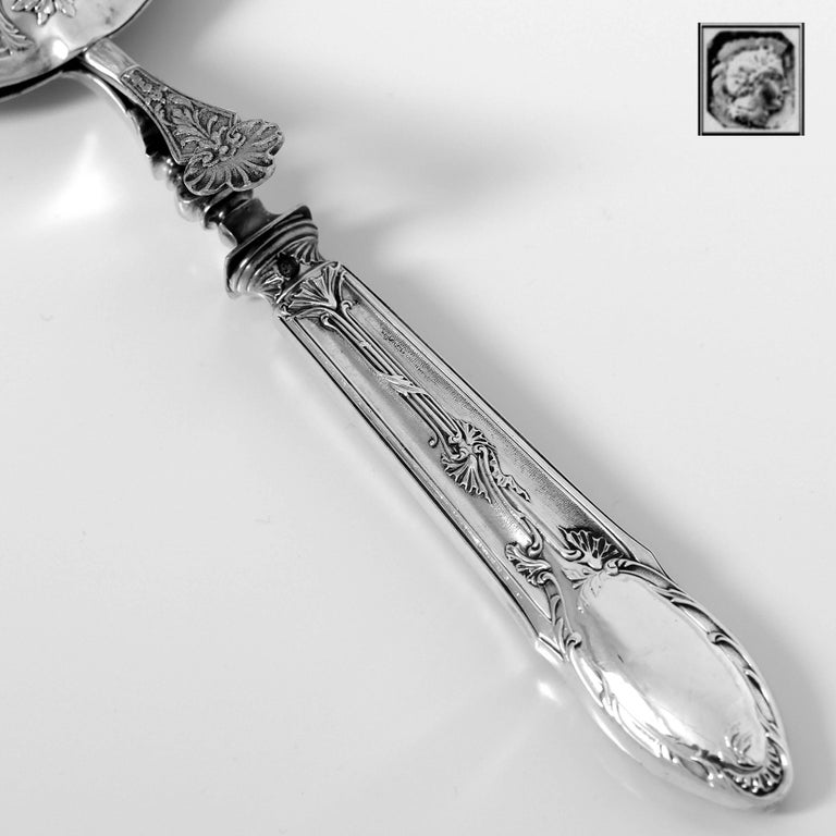 Early 20th Century Deflon French Sterling Silver Asparagus Pastry Toast Server For Sale