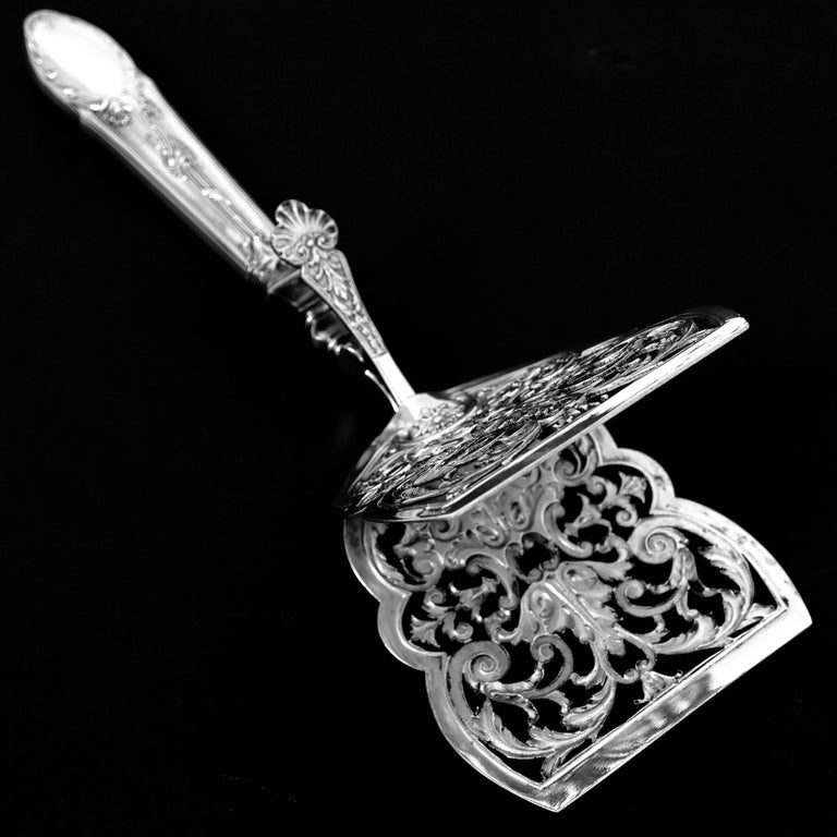 Deflon French Sterling Silver Asparagus Pastry Toast Server For Sale 1