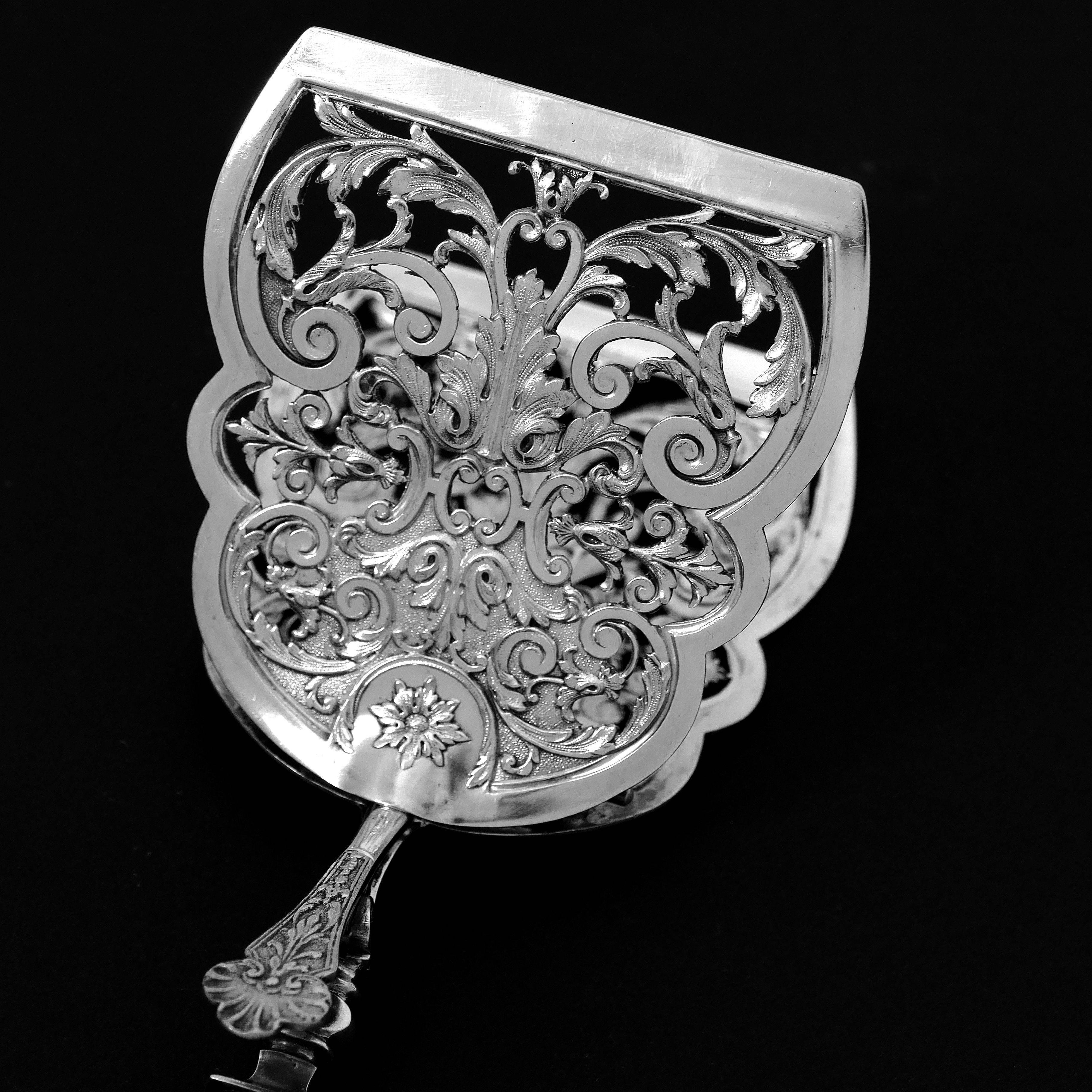 Deflon French Sterling Silver Asparagus Pastry Toast Server For Sale 2