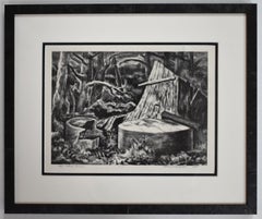"THAT WHICH REMAINS" REIGONALIST LITHIOGRAPH Texas  DeForrest JUDD 1942