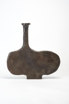 Organic Shape, Plain Dark Brown Contemporary Ceramic Vase by Willem Van Hooff