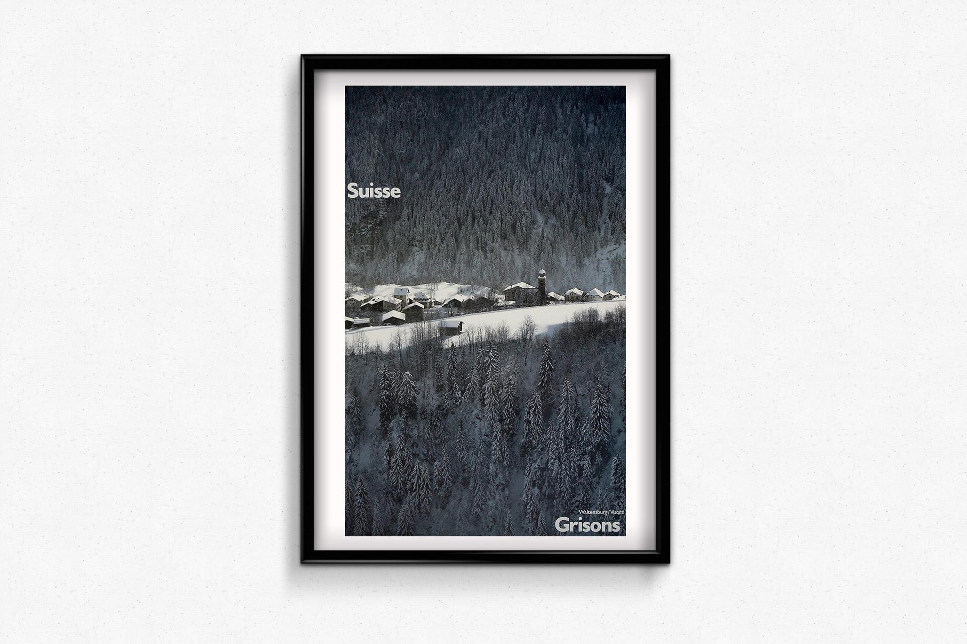 Original 1983 Schweizer Reiseplakat von Degonda - Graubünden (Graubünden) Schweiz im Angebot 1