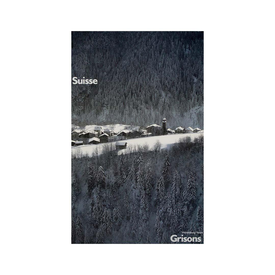 Original 1983 Schweizer Reiseplakat von Degonda - Graubünden (Graubünden) Schweiz im Angebot 3