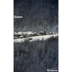 Vintage Original 1983 Swiss travel poster by Degonda - Grisons (Graubünden) Switzerland