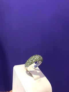 Dégradé Tsavorite Diamond 18 Karat Yellow Gold Designer Ring Inspired by Africa