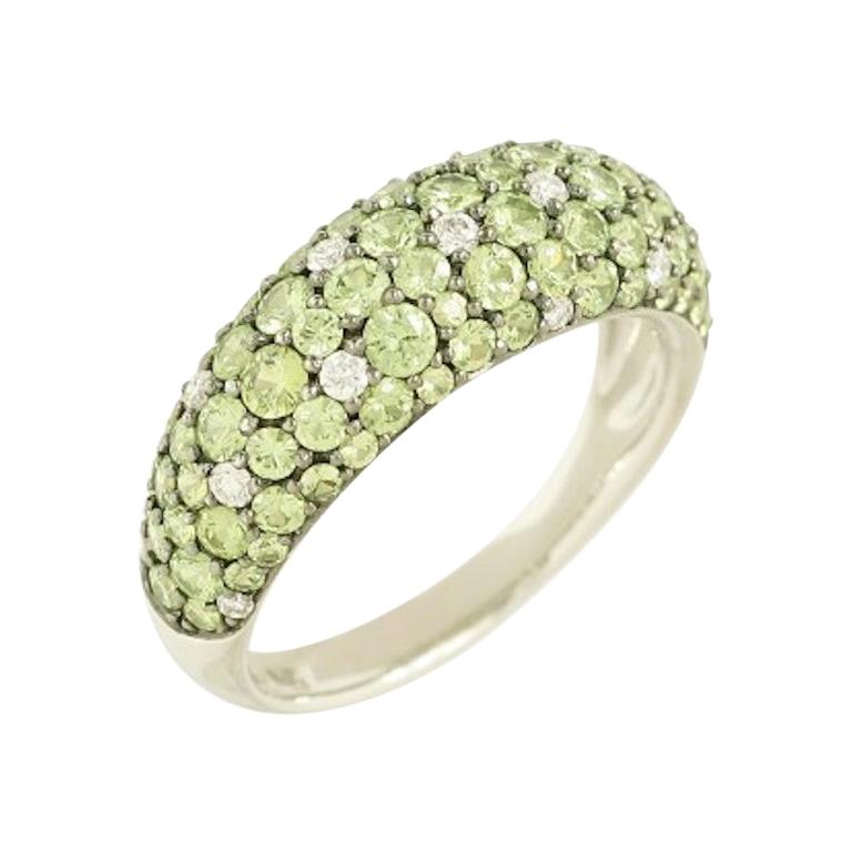 Dégradé Tsavorite Diamond 18 Karat Yellow Gold Designer Ring Inspired by Africa For Sale