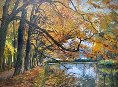 Jean-Baptiste Degreef, 1852 - 1894, Un étang dans le parc - Château de Val-Duchesse