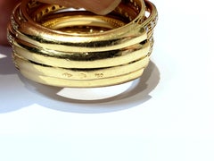 DeGrisogono 18 Karat Yellow Gold and Diamond Nine-Row Allegra Ring