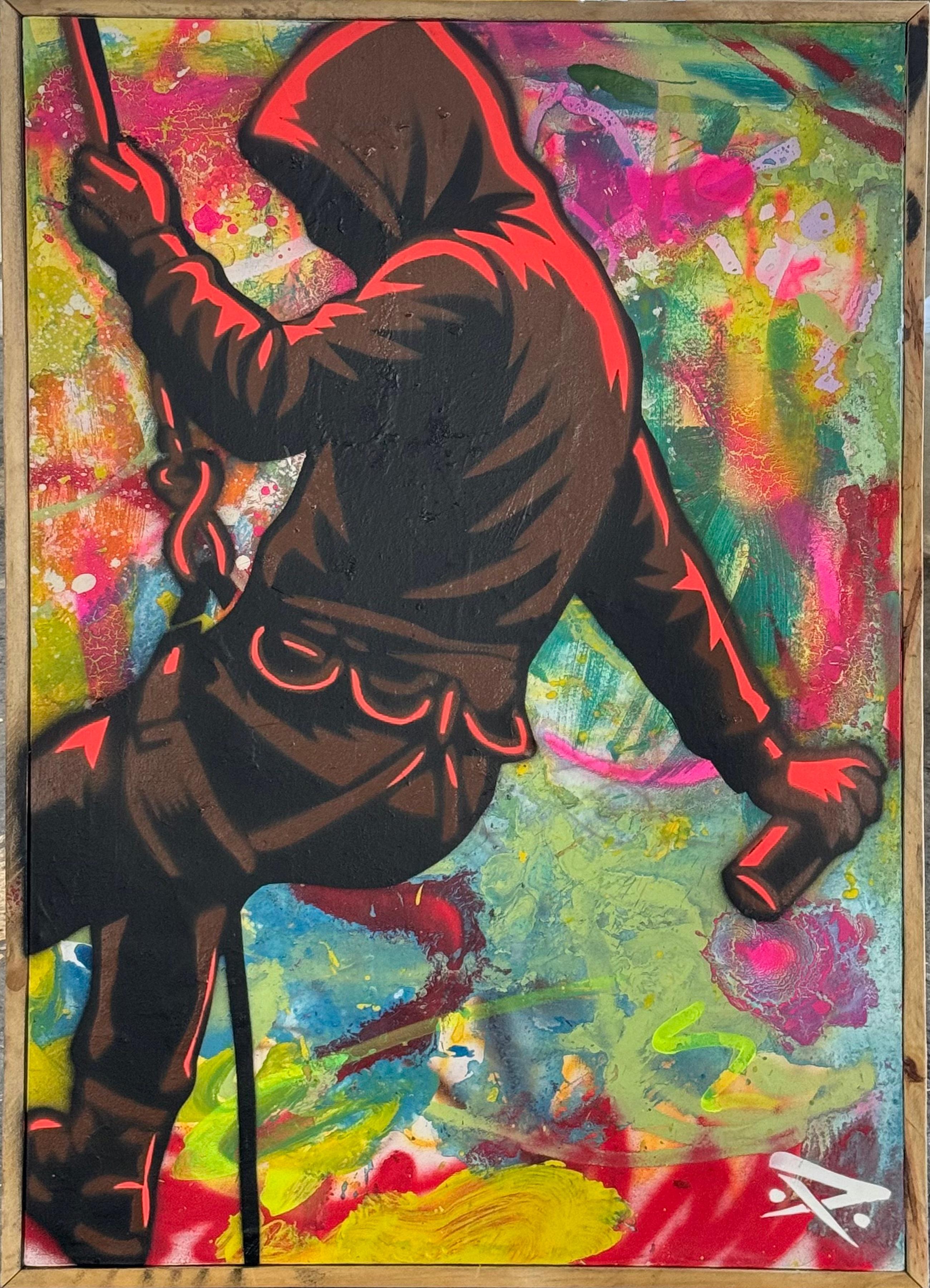 Trip Reppeler 2, Aerosol and Acrylic on Canvas, 36 x 26 in